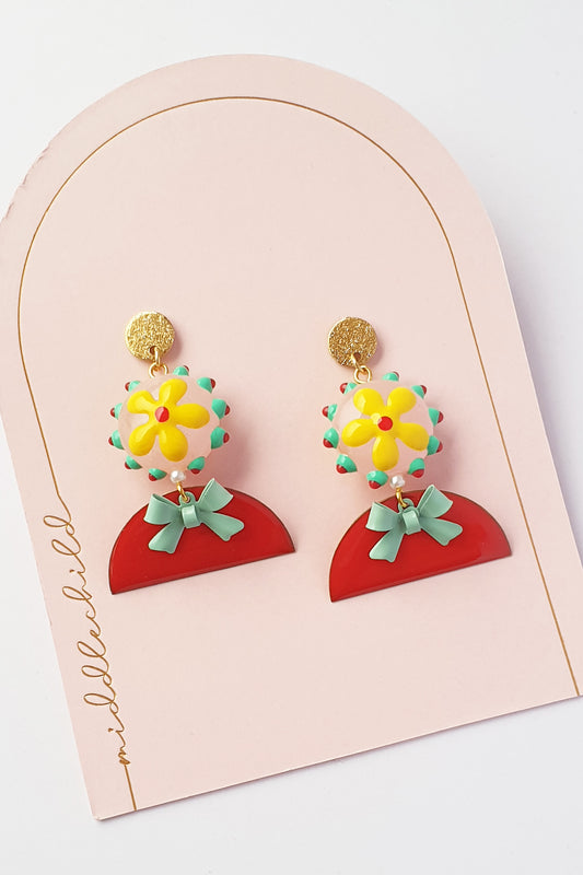 Middle Child Earrings - Darling Red