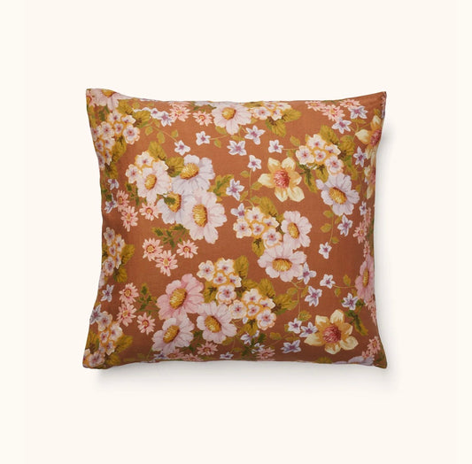 Bonnie and Neil Buttercup Rust Linen European Pillowcases