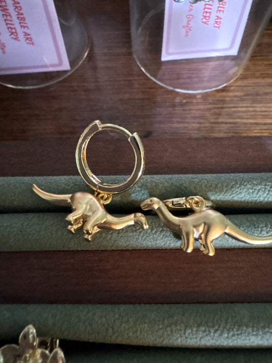 Brontosaurus Sleeper Earrings (gold)