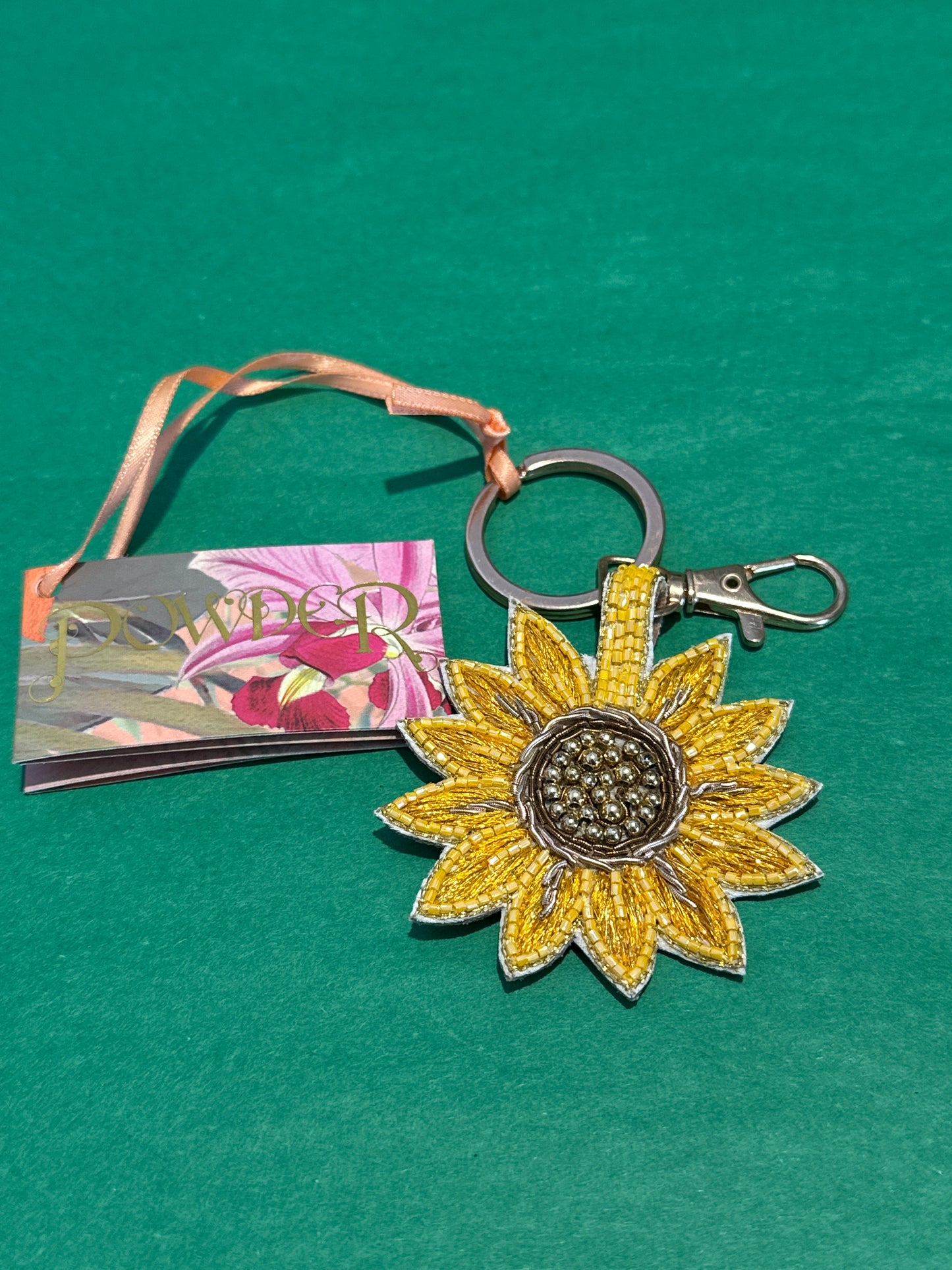 Powder Beaded Keychain - Summer Sunflower