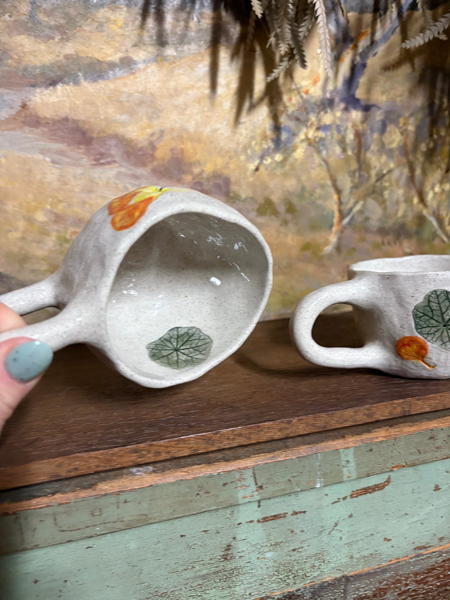 Handmade Ceramic Nasturtium Cup