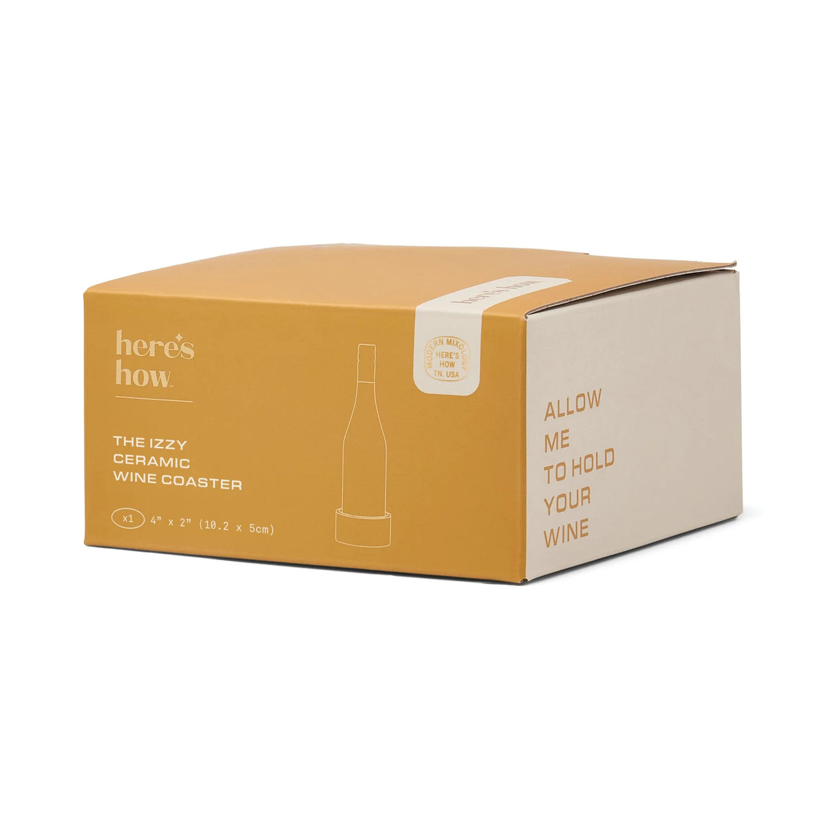 The Izzy Ceramic Wine Coaster - Yellow Stripe
