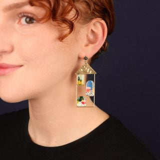 Taratata Jewellery - Curieuse Large House Stud Earrings