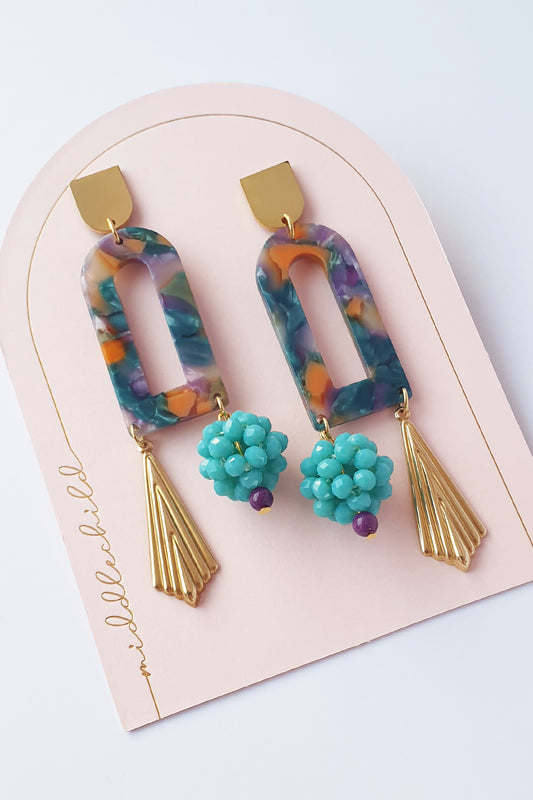 Middle Child Earrings - Montage (teal)