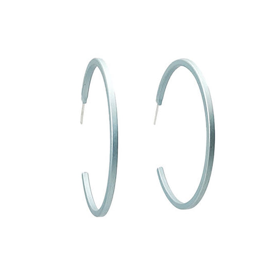 Kalinowski Jewellery Anodised Aluminium Large Hoops - Dusky Blue