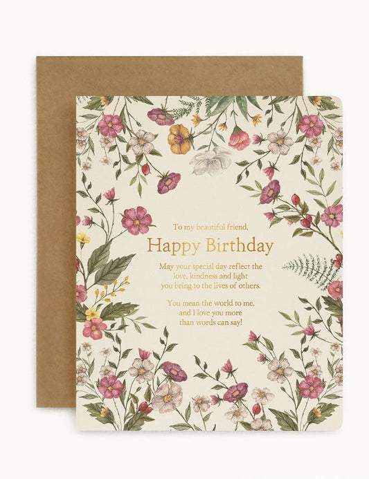 Bespoke Letterpress - To My Beautiful Friend, Happy Birthday Card