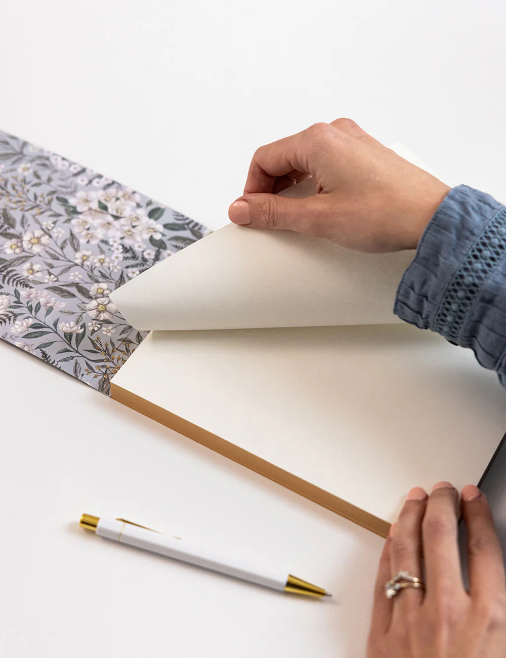 Bespoke Letterpress - Ivory Garden Notepad Desktop Jotter