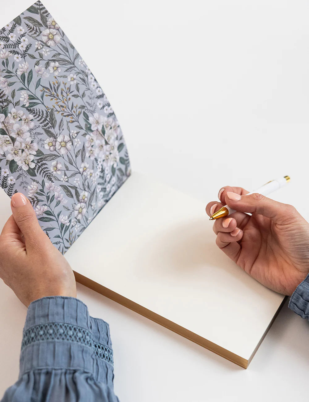 Bespoke Letterpress - Ivory Garden Notepad Desktop Jotter