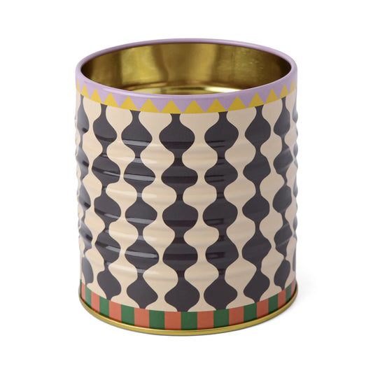 Storage Tin - Black and White Wavy
