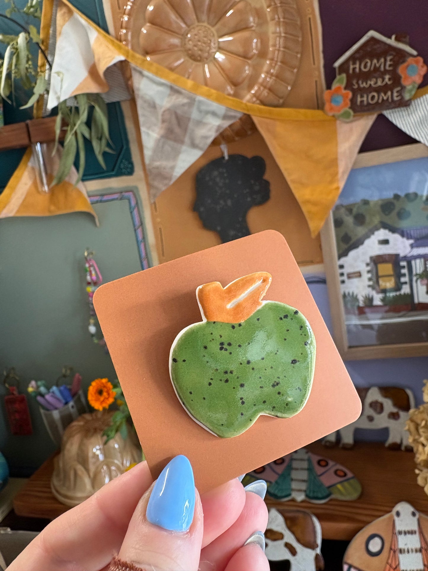 Togetherness Ceramic Brooch - Apple