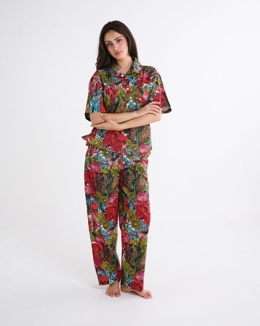 Kip and Co x Margaret Preston - Bush Natives Organic Cotton Short Sleeve Shirt and Pants Pyjama Set