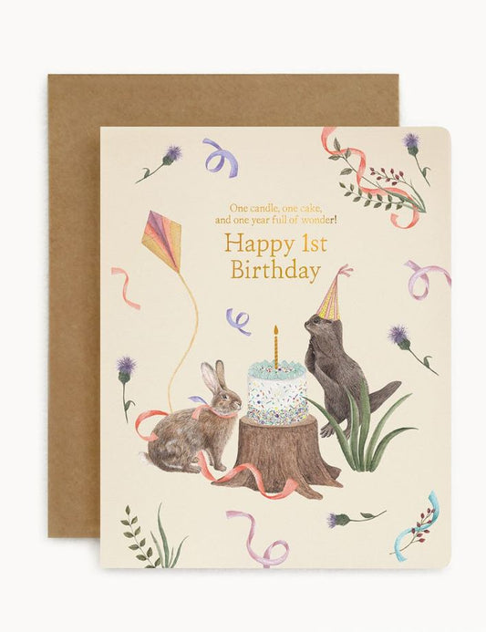 Bespoke Letterpress - Happy 1st Birthday Card
