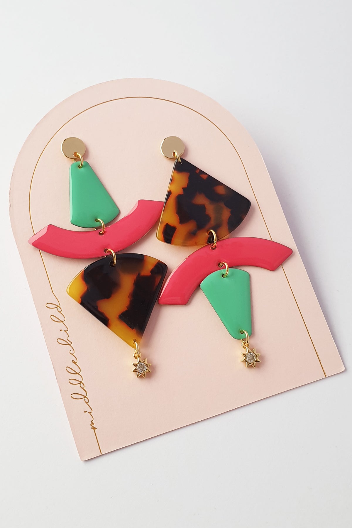 Middle Child Earrings - Trapeze Tortoise