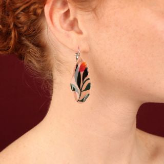 Taratata Jewellery - Amazone Large Leaf Lever Back Earrings