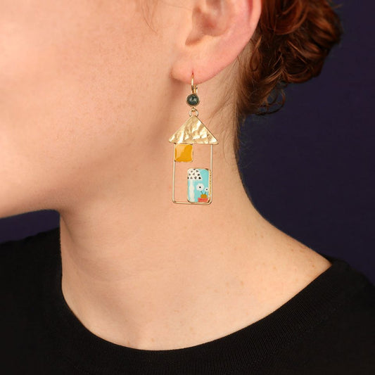 Taratata Jewellery - Curieuse Jasper Lever Back Earrings