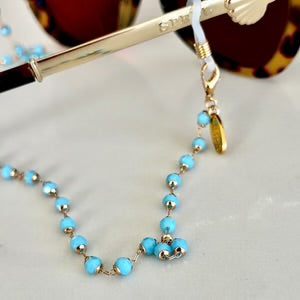 Salty Safari Sunglass Chain - Turquoise Crystals