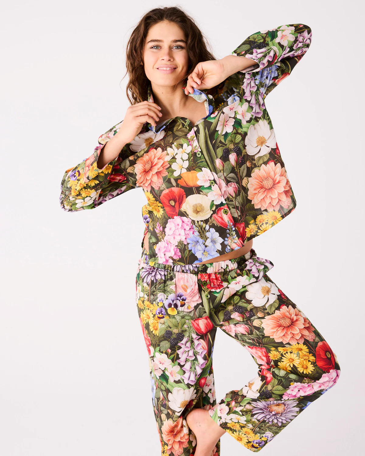 Kip and Co Cottage Garden Eden Organic Cotton Long Sleeve Pyjamas