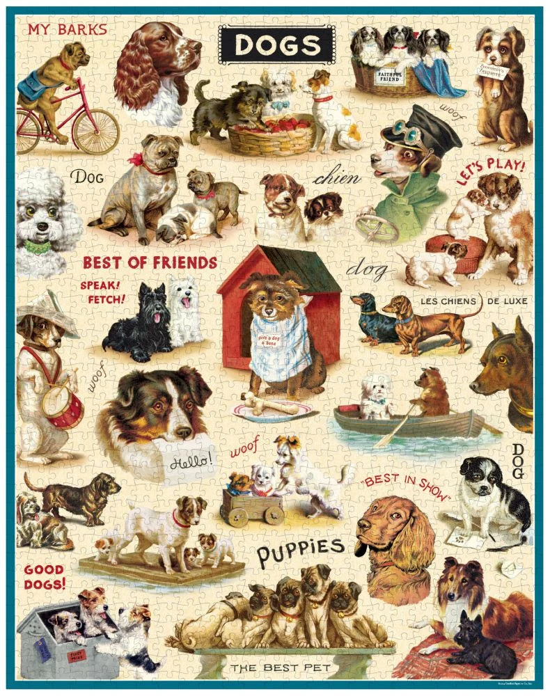 Cavallini Vintage Puzzle 1000 pieces - Vintage Dogs