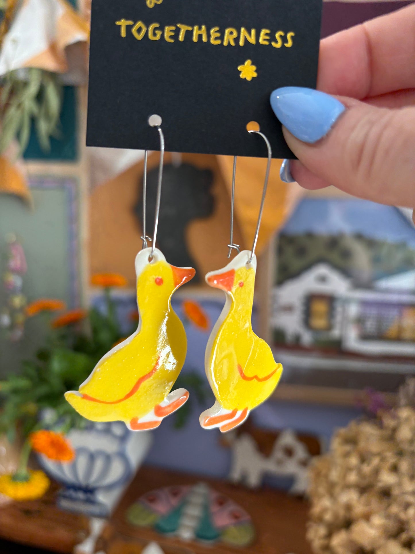 Togetherness Ceramic Earrings - Ducklings