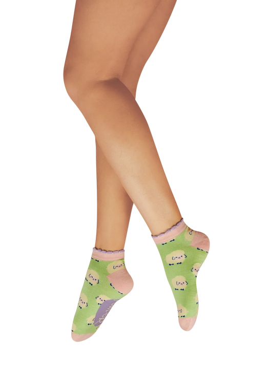 Powder Trainer Socks - Marshmallow Sheep