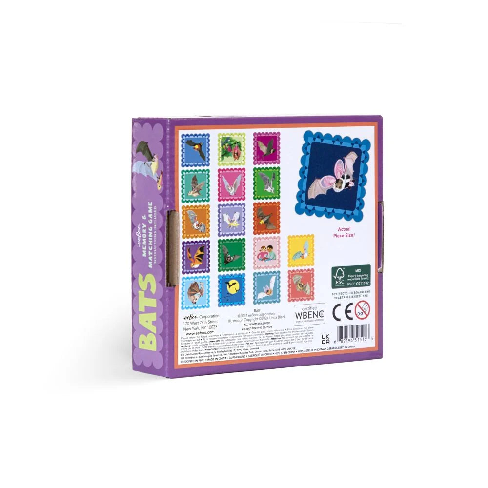 eeboo Square Memory Game - Bats