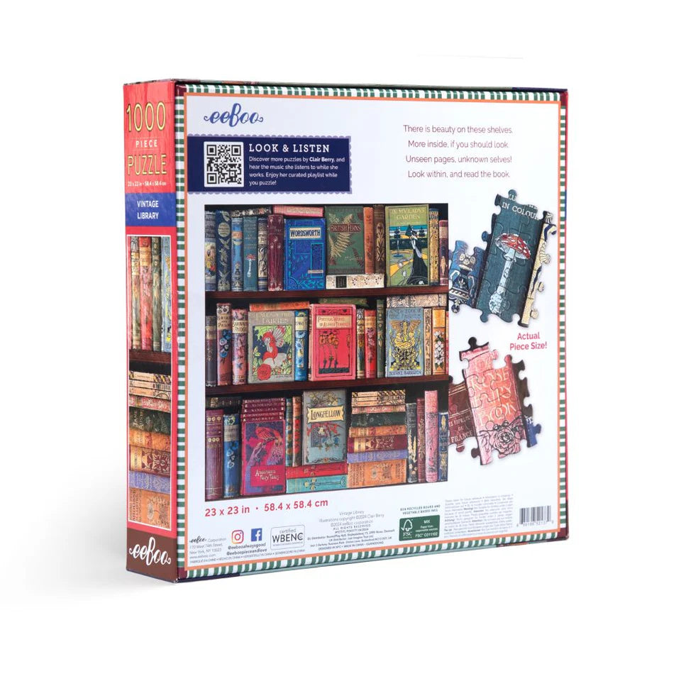 Eeboo 1000pc Puzzle - Vintage Library