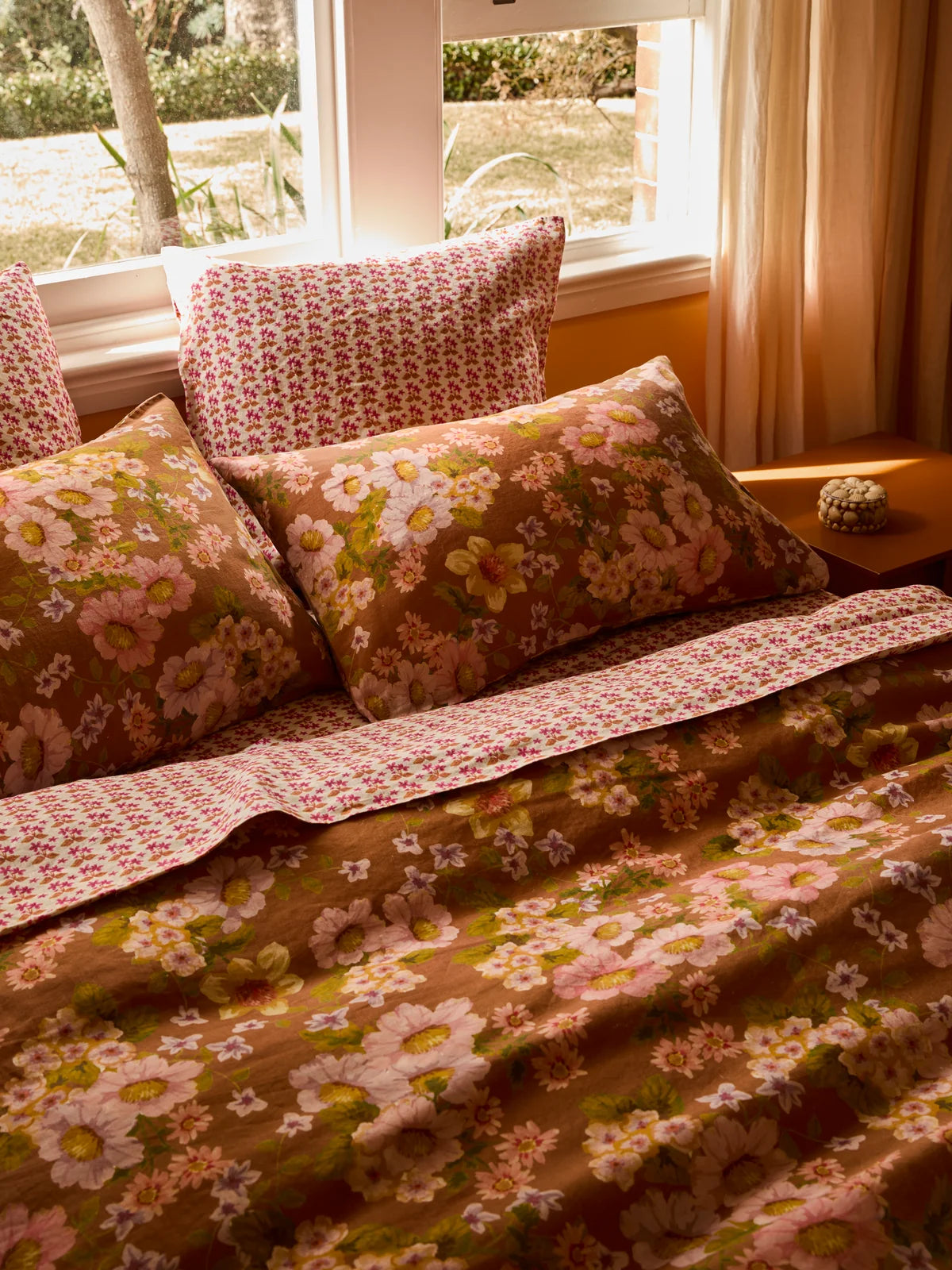 Bonnie and Neil Buttercup Rust Linen Standard Pillowcases