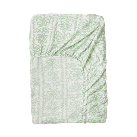 Bonnie and Neil Daisy Sage Fitted Sheet
