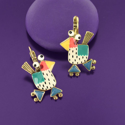 Taratata Jewellery - Roule Ma Poule Lever Back Earrings - Light
