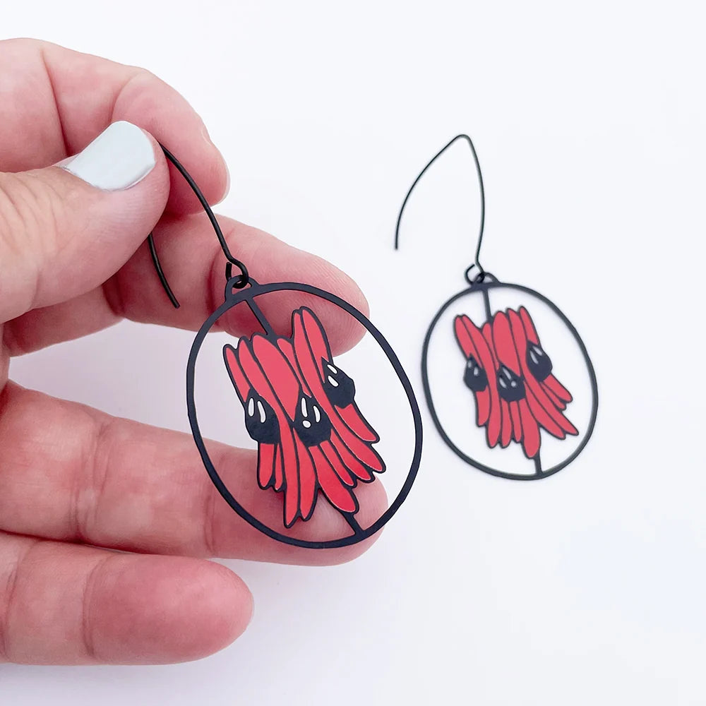 Denz earrings - Sturt Desert Pea