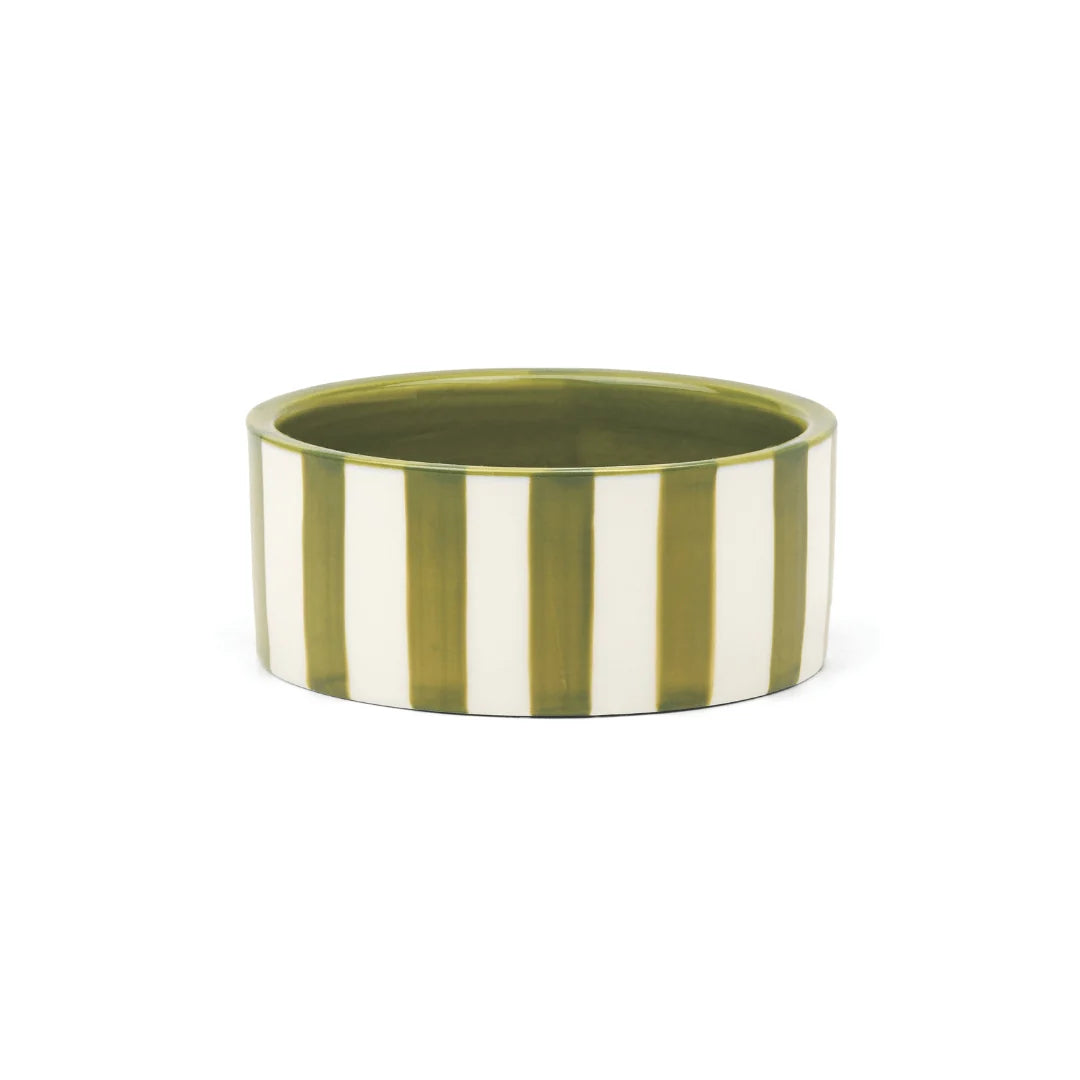 The Izzy Ceramic Wine Coaster - Green Stripe