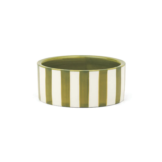 The Izzy Ceramic Wine Coaster - Green Stripe