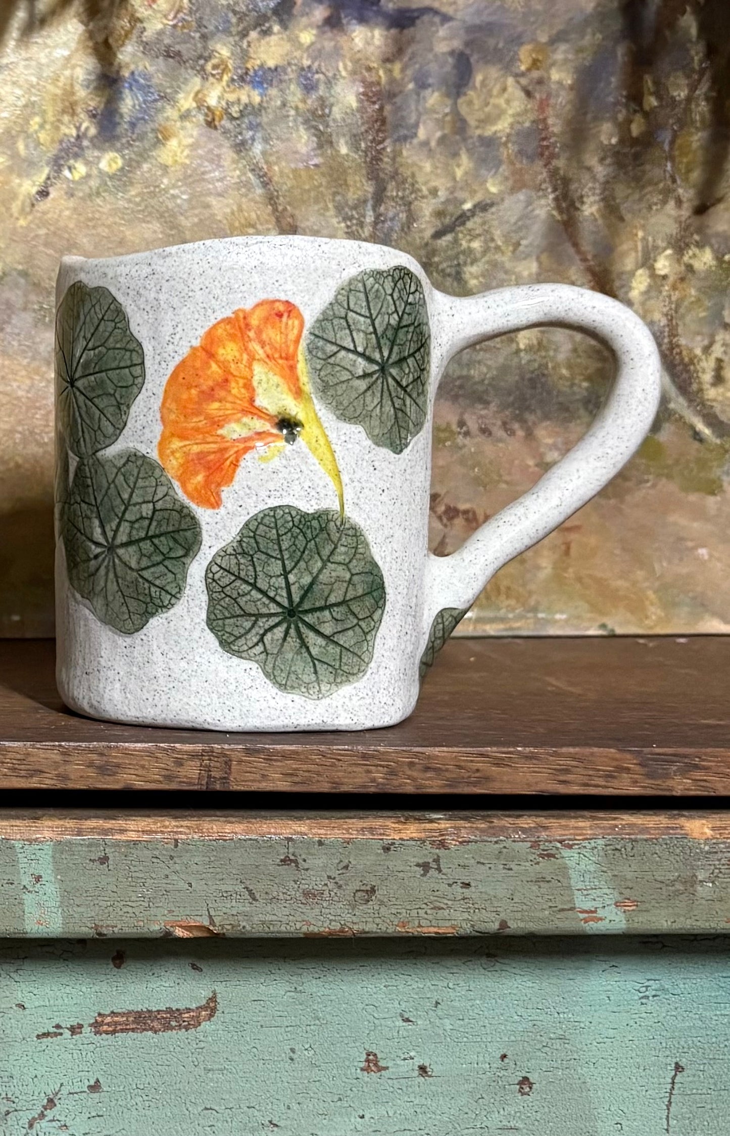 Handmade Ceramic Nasturtium Mug