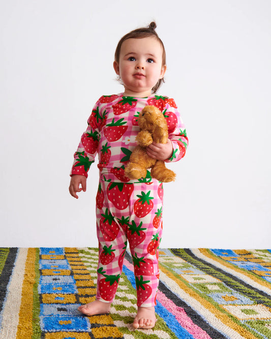 Kip and Co Drop Baby Crotch Pants - Strawberry Jam