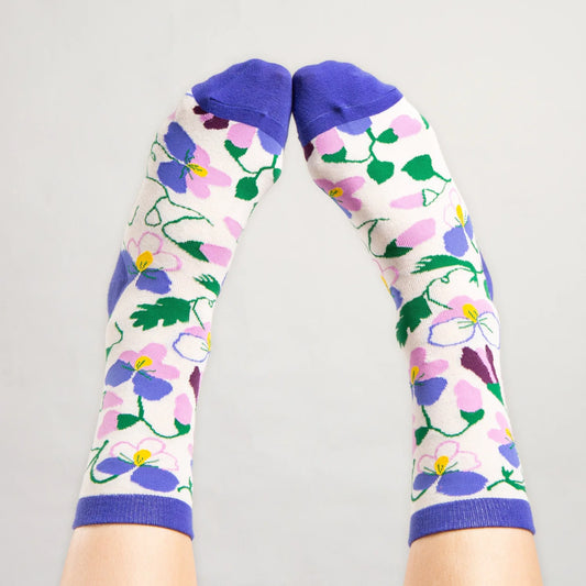 Hello Maë Pansy Socks - Off White