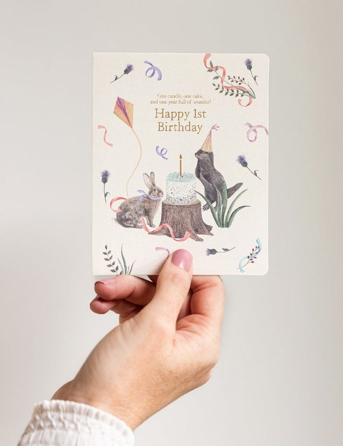 Bespoke Letterpress - Happy 1st Birthday Card