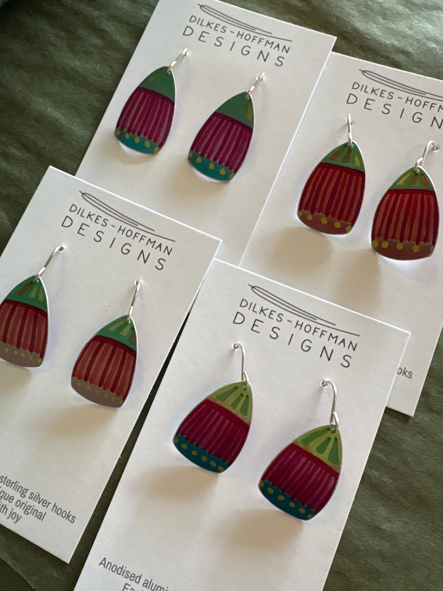 Dilkes-Hoffman Anodised Aluminium Earrings - Gum Blossom Medium