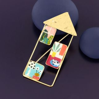 Taratata Jewellery - Curieuse House Brooch - Sleeping Dog