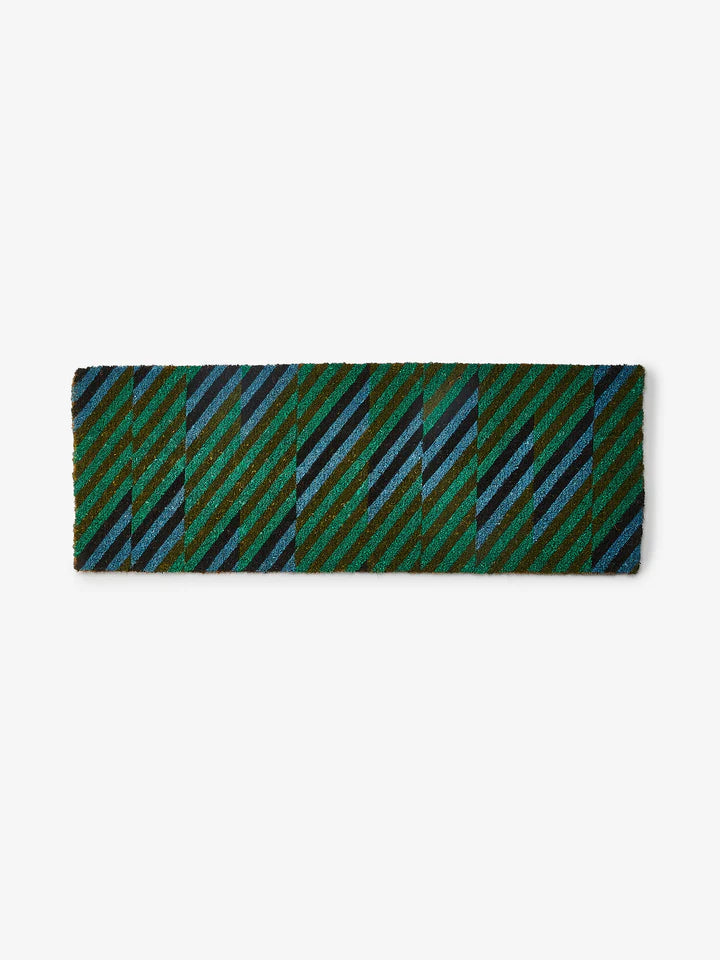 Patchwork Blue Green LONG Door Mat