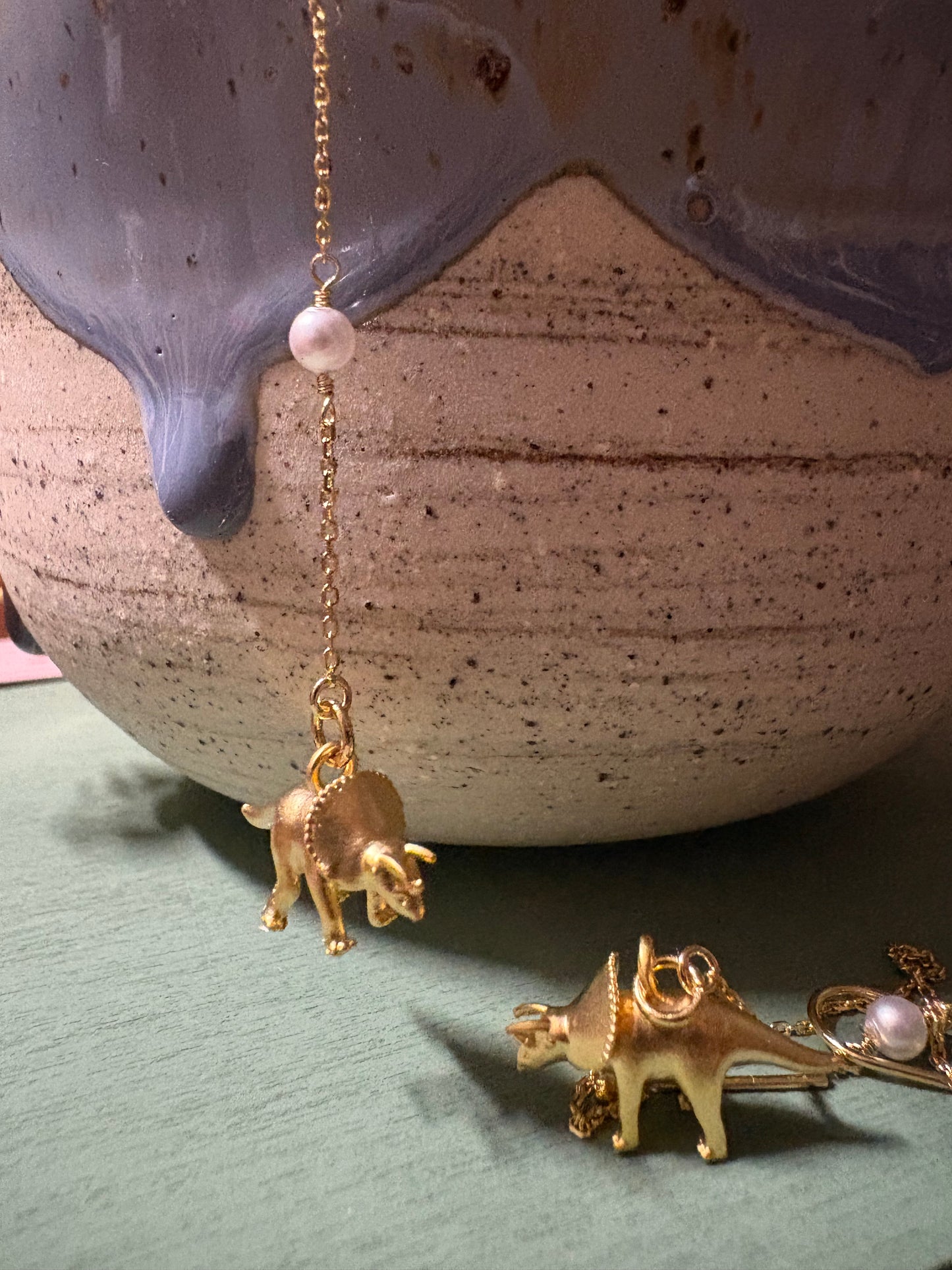 Triceratops Thread Earrings