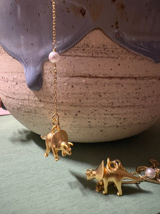 Triceratops Thread Earrings