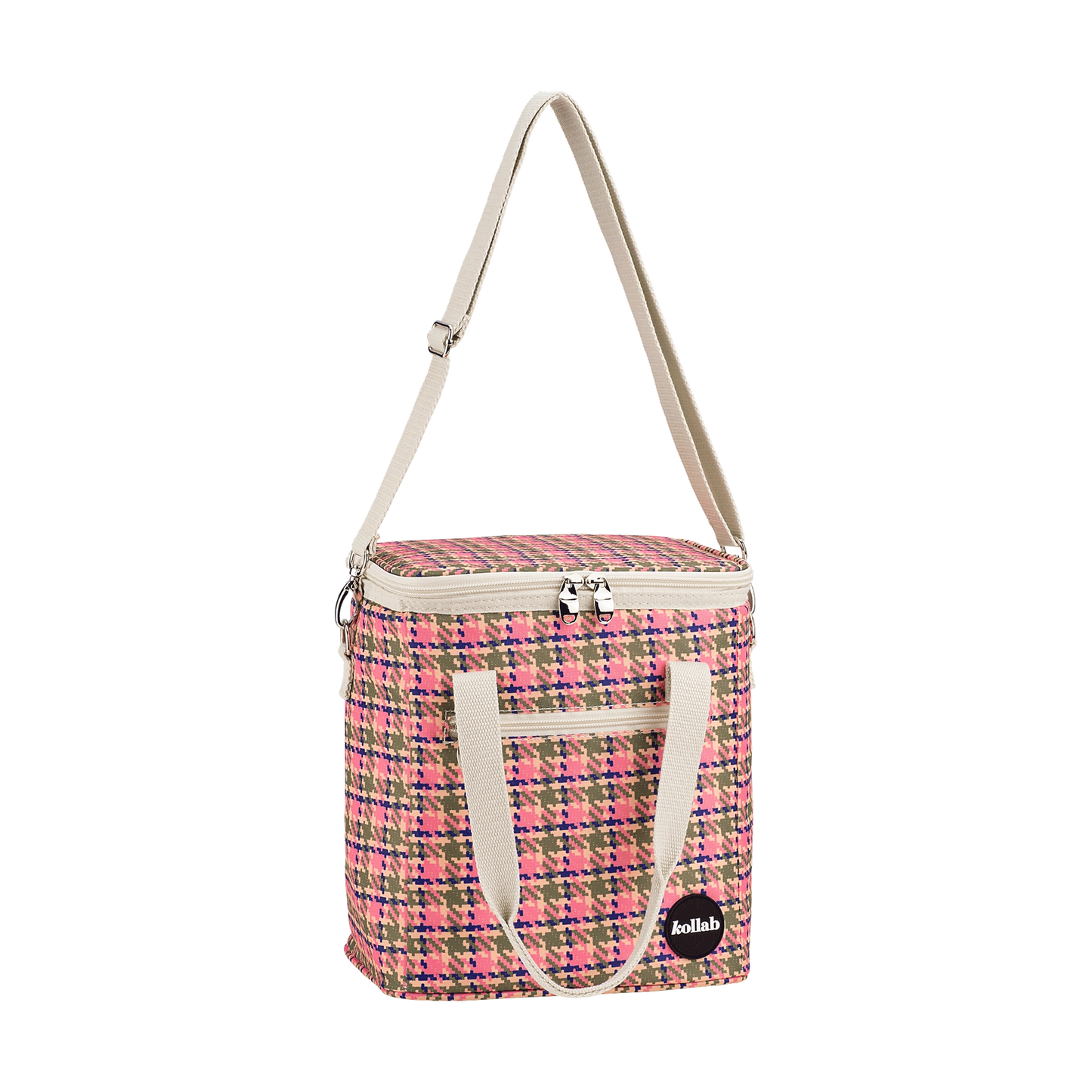 Kollab Mini Cooler - Pink Houndstooth