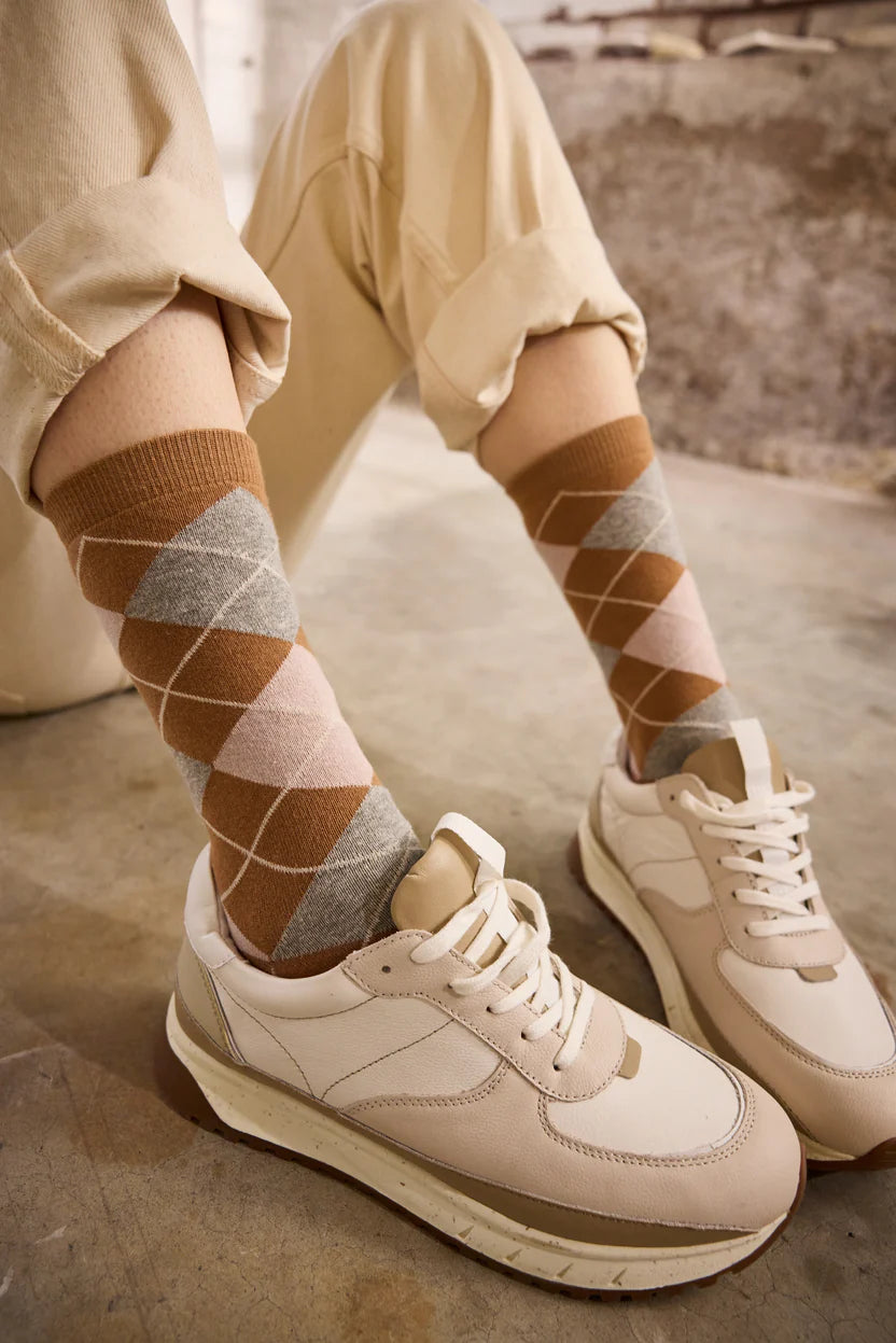 lisa b Women’s Cotton Crew Socks - Argyle