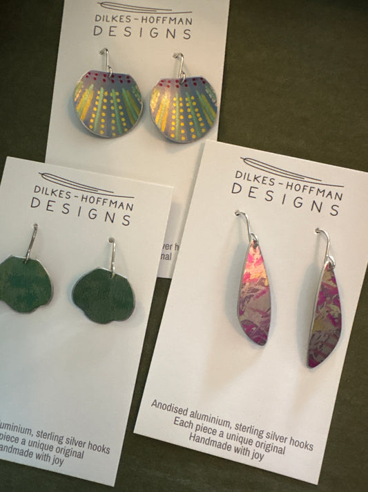 Dilkes-Hoffman Anodised Aluminium Earrings - Abstract Medium