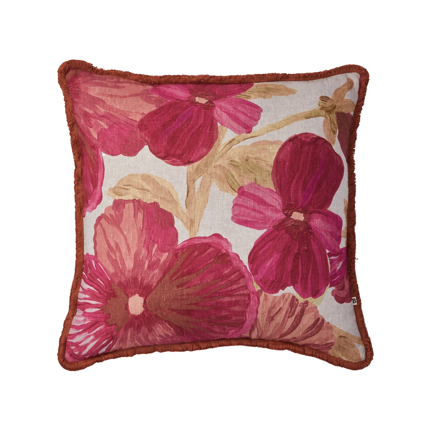 Bonnie and Neil Cushion - Wild Pansy Pink 60cm