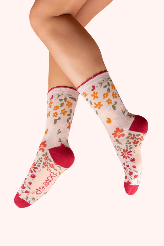 Powder Flower Meadow Ankle Socks