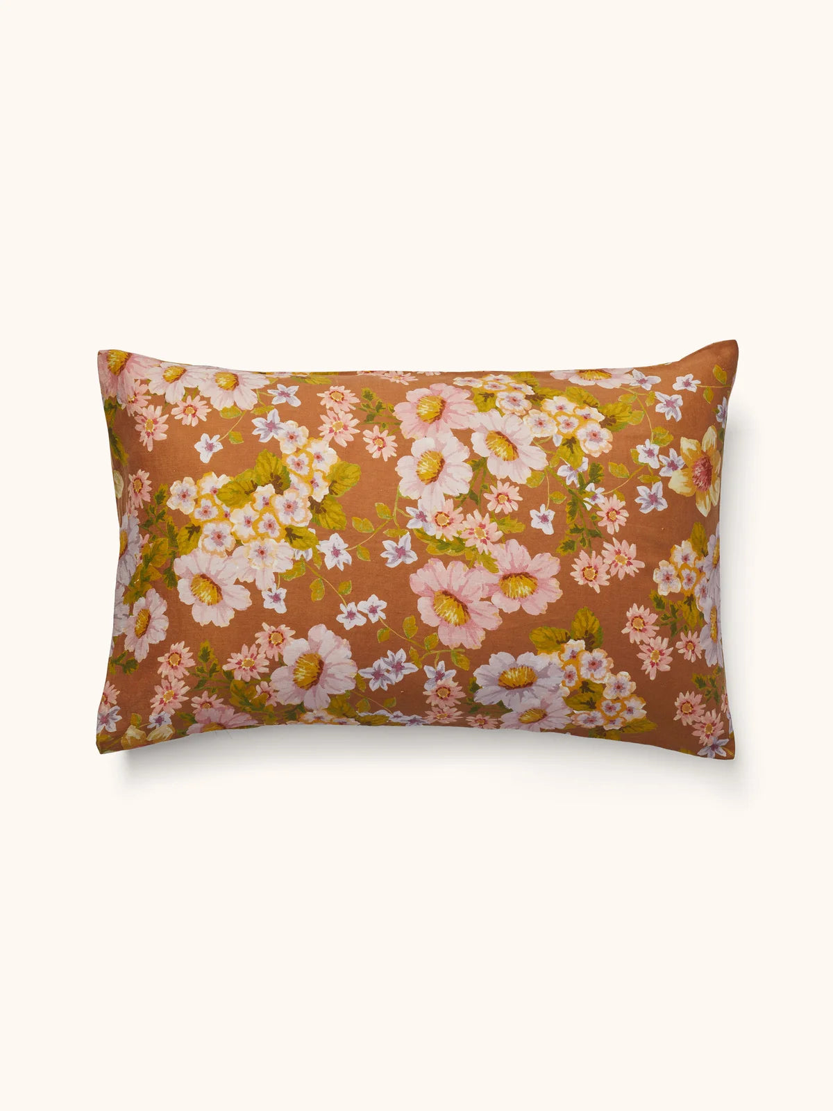Bonnie and Neil Buttercup Rust Linen Standard Pillowcases