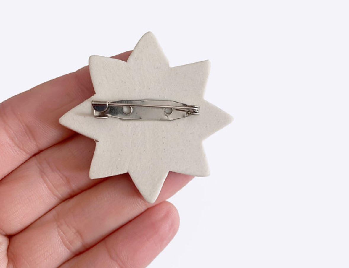 Togetherness Ceramic Brooch - Summer Sun