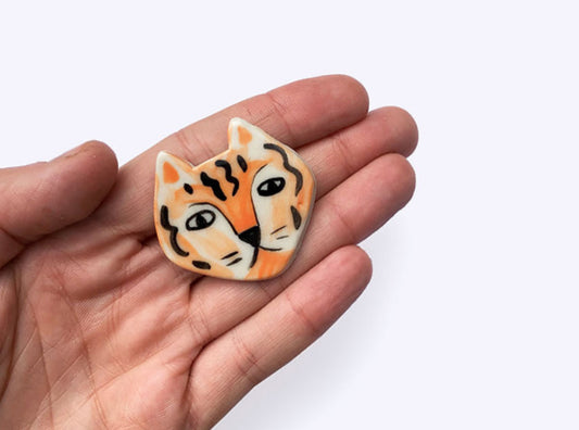 Togetherness Ceramic Brooch - Tiger
