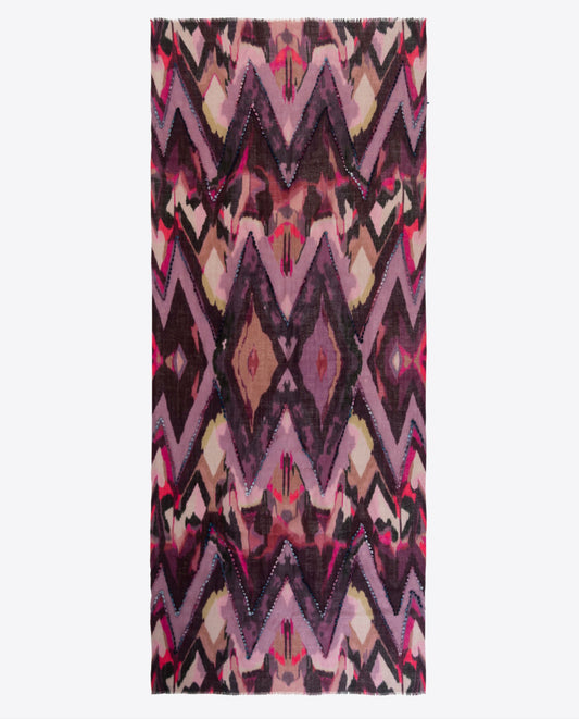 Dlux Sienna Wool Embroidered Scarf